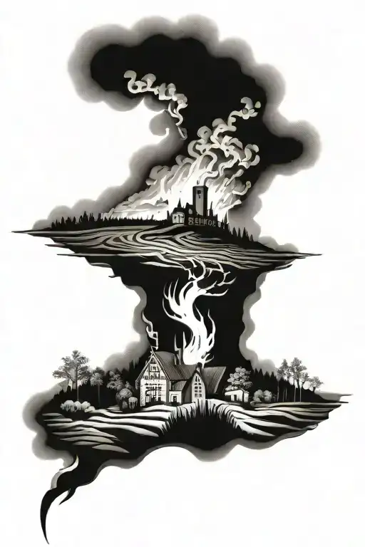 burning field Stuttgart tattoo design idea