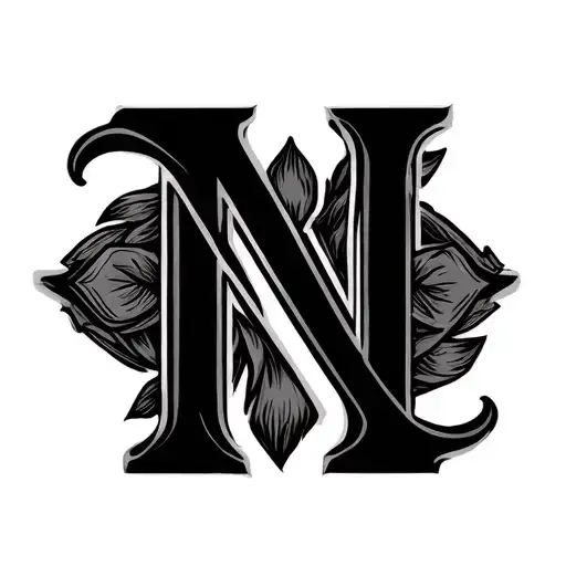 letters M N D tattoo design idea