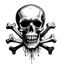 skull with crossbones tattoo design idea
