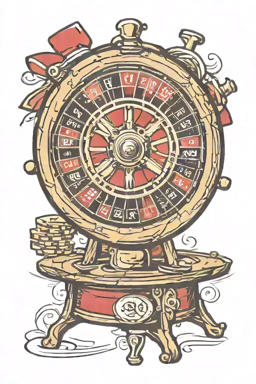 roulette wheel rolling tattoo design idea
