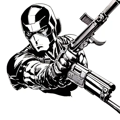 Winter Soldier tattoo design idea