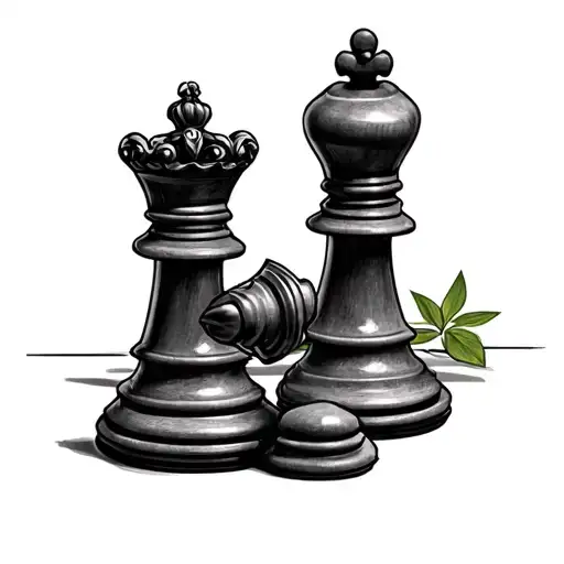 chess piece queen tattoo design idea