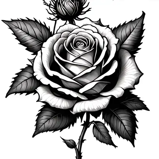 Rose And Thistle Entwined tattoo design idea