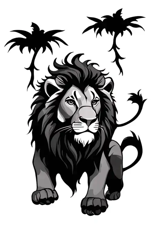 Sri Lankan Lion King tattoo design idea