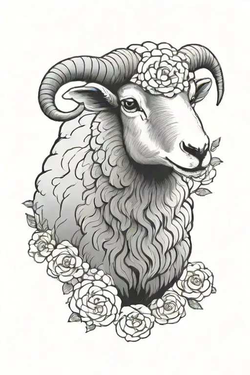99 sheep tattoo design idea