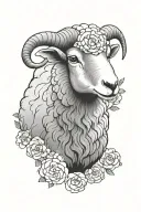 99 sheep tattoo design idea