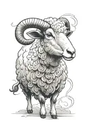 99 sheep tattoo design idea