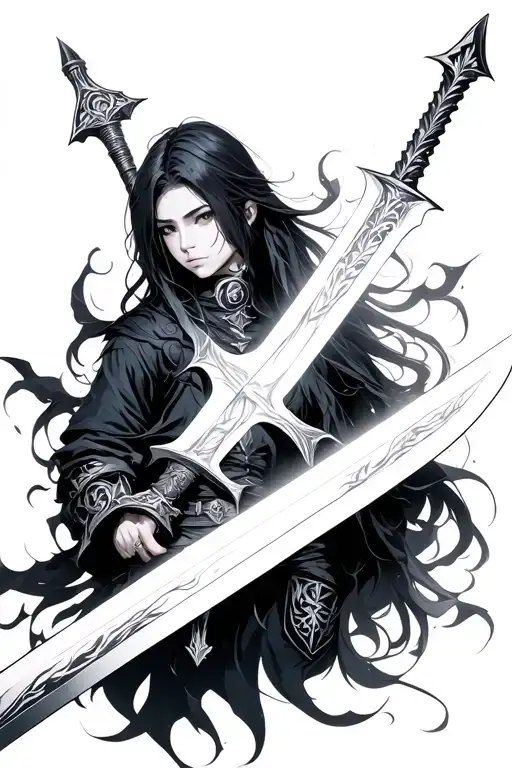 anime swords solo leveling tattoo design idea