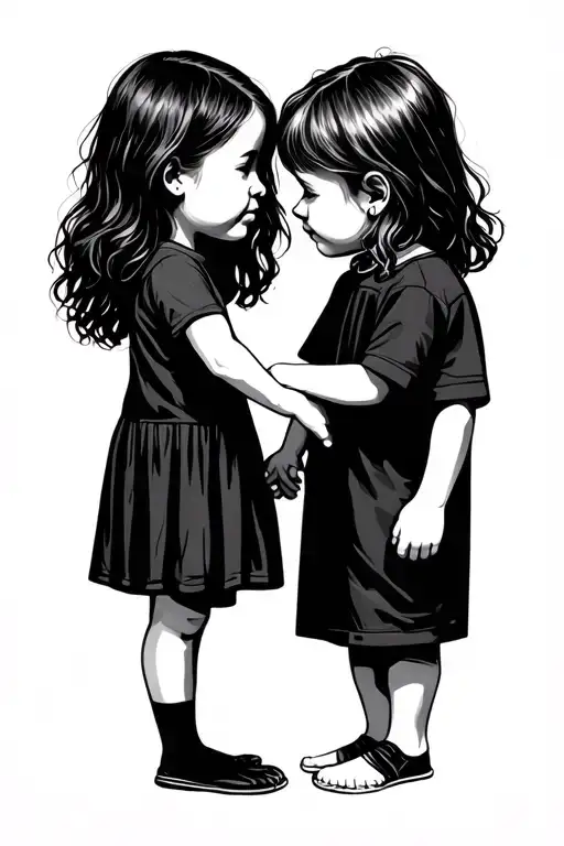 autism children holding hands tattoo design idea