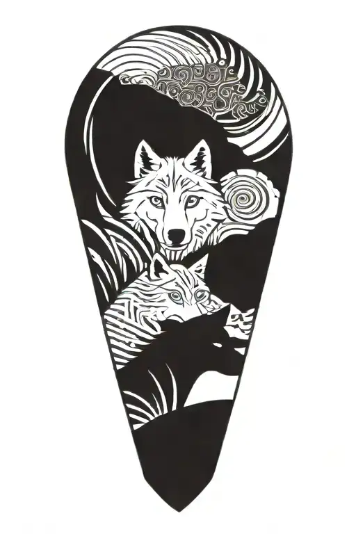 Brother wolf sister tattoo design idea