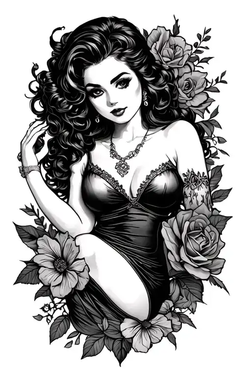 pisece pinup style tattoo tattoo design idea