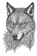 Evil wolf head tattoo design idea