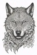 Evil wolf head tattoo design idea