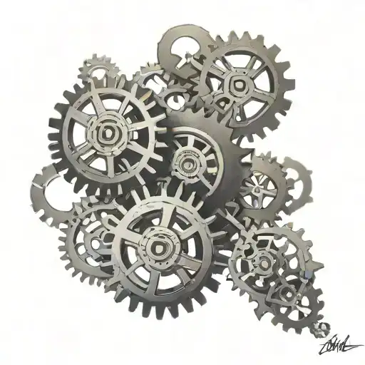 gears, dna double helix tattoo design idea