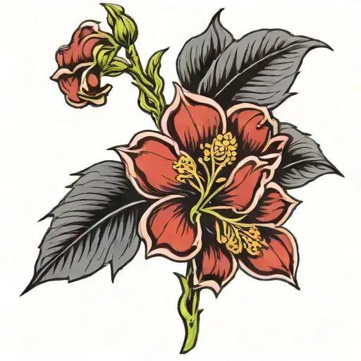 March April July August November birth flowers tattoo design idea