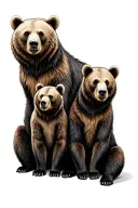 bear family posing tattoo design idea