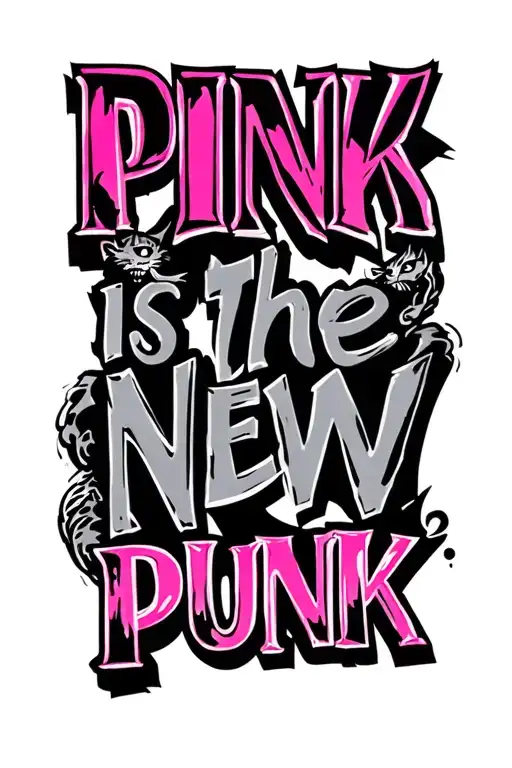 "PINK is the new PUNK " pink panther font tattoo tattoo design idea