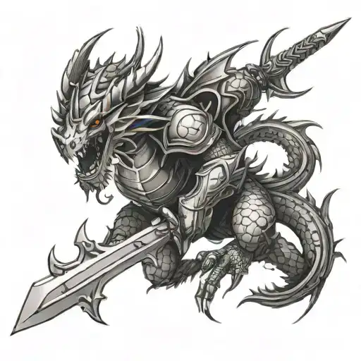 Sword Dragon Slayer tattoo design idea