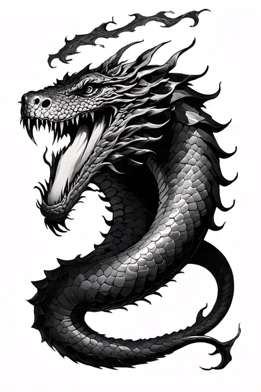 world serpent jormungandr writhing with one head formidable tattoo design idea