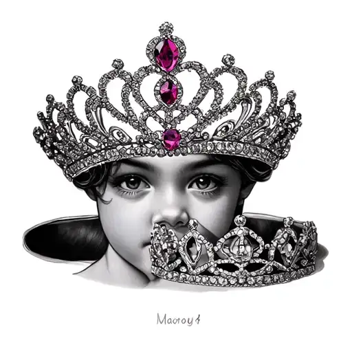 two princess tiaras tattoo design idea