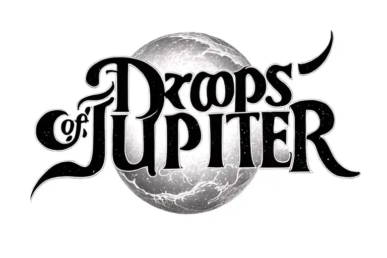 "Drops of Jupiter " script tattoo design idea