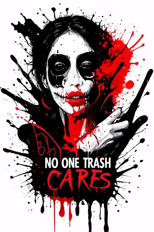 "No one cares" Blood tattoo design idea
