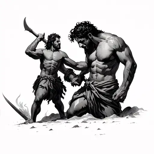 David Vs Goliath tattoo design idea