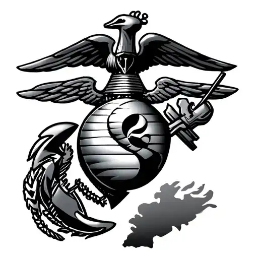 marine corps emblem tattoo design idea