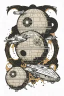StarWars death star wars tattoo design idea