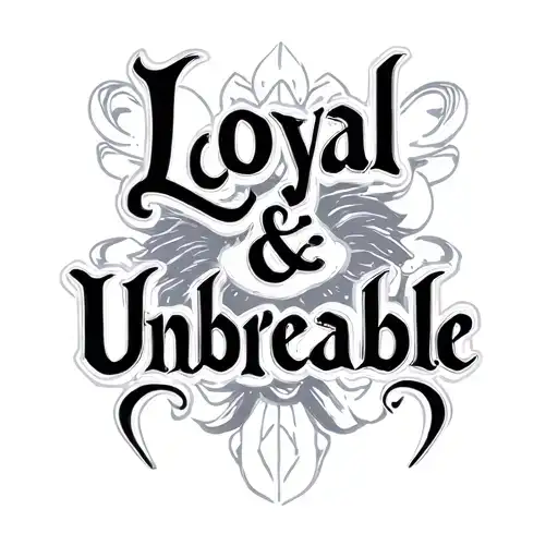 Text: Loyal & Unbreakable tattoo design idea