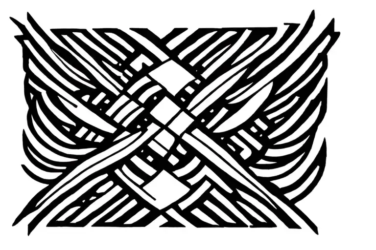 karma symbol intertwined tattoo design idea