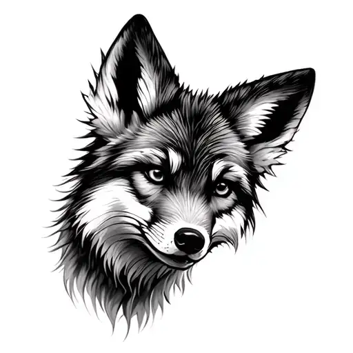 Arctic Fox tattoo design idea