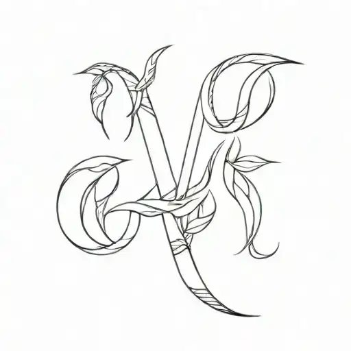 Letter V three times tattoo design idea
