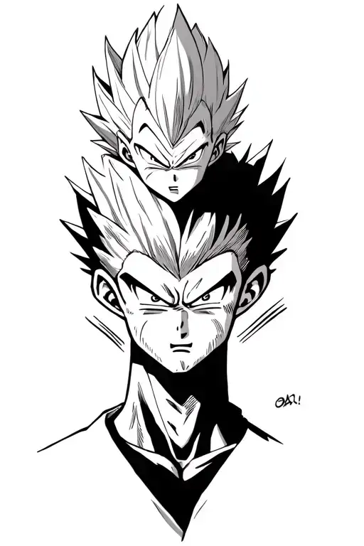 guts berserk, Vegeta ultra ego, Ippo from hajime no ippo, luffy from one piece, tattoo design idea