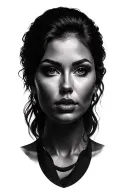 portrait of a Caucasian plus size model tattoo design idea