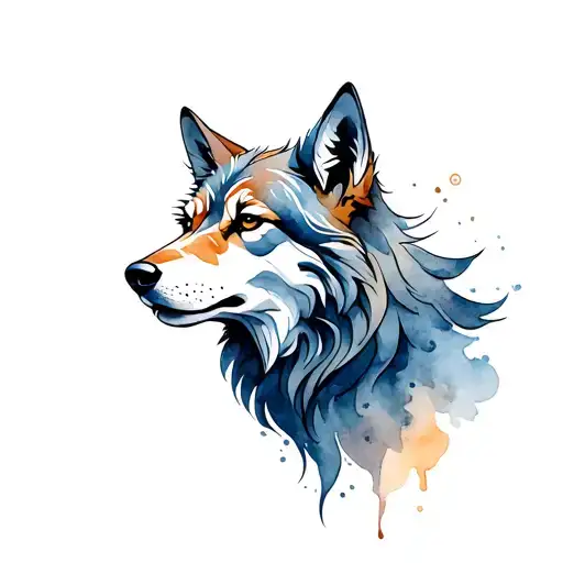 norse Viking Wolf knot work tattoo design idea