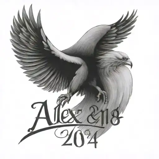 the name Alex and the date 8 Juni 2024 tattoo design idea