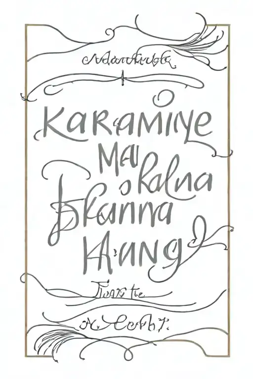 TEXT"Karmanye vadhikaraste Ma Phaleshu Kadachana,Ma Karma Phala Hetur Bhur Ma Te Sango Stv Akarmani" tattoo design idea