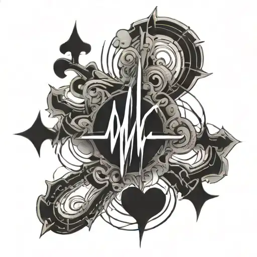 EKG lines tattoo design idea