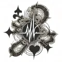 EKG lines tattoo design idea