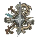 EKG lines tattoo design idea