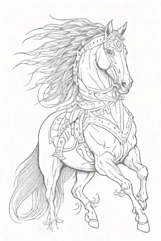 Native American horse tattoo design idea