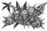 cyberpunk aesthetics tattoo design idea