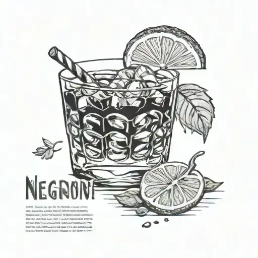 Negroni recipe with ingredients tattoo design idea