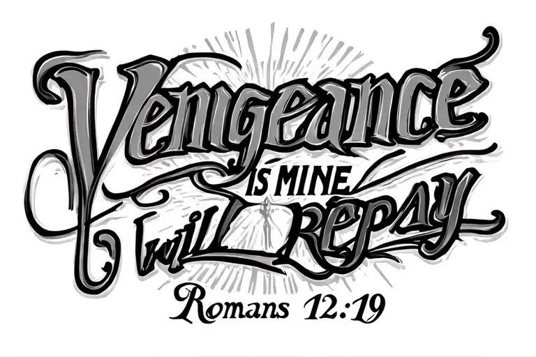"Vengeance is Mine I will repay" Romans 12:19 tattoo design idea
