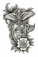 in memory of dad memorial tattoo design idea
