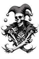 skeleton jester tattoo design idea