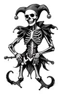skeleton jester tattoo design idea