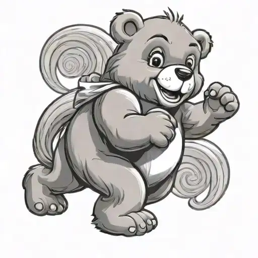 care bear standing tattoo design idea