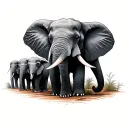 4 Elephants tattoo design idea